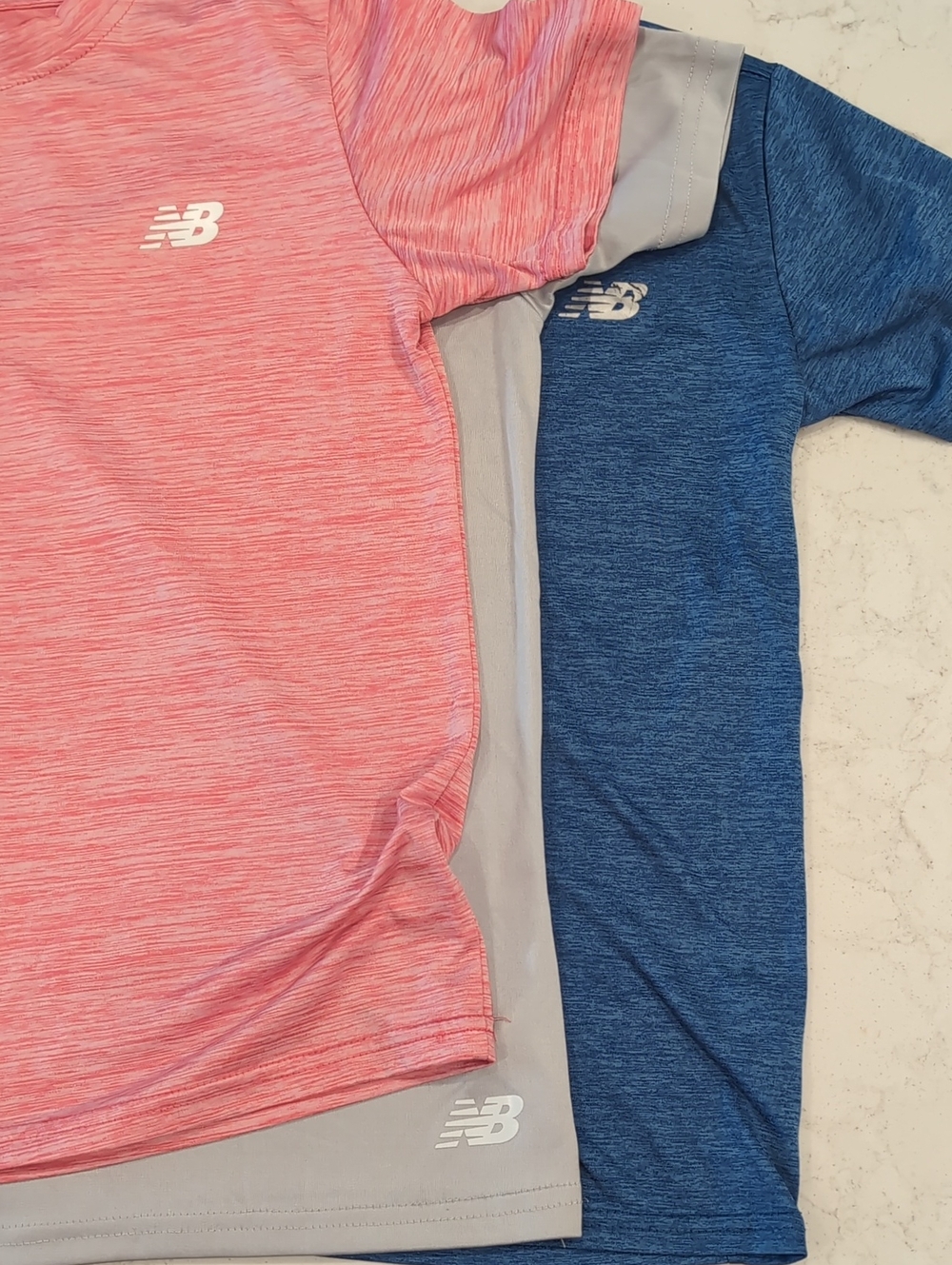 New Balance Kids' Short Sleeve Athletic Tees - Red, Gray, & Blue